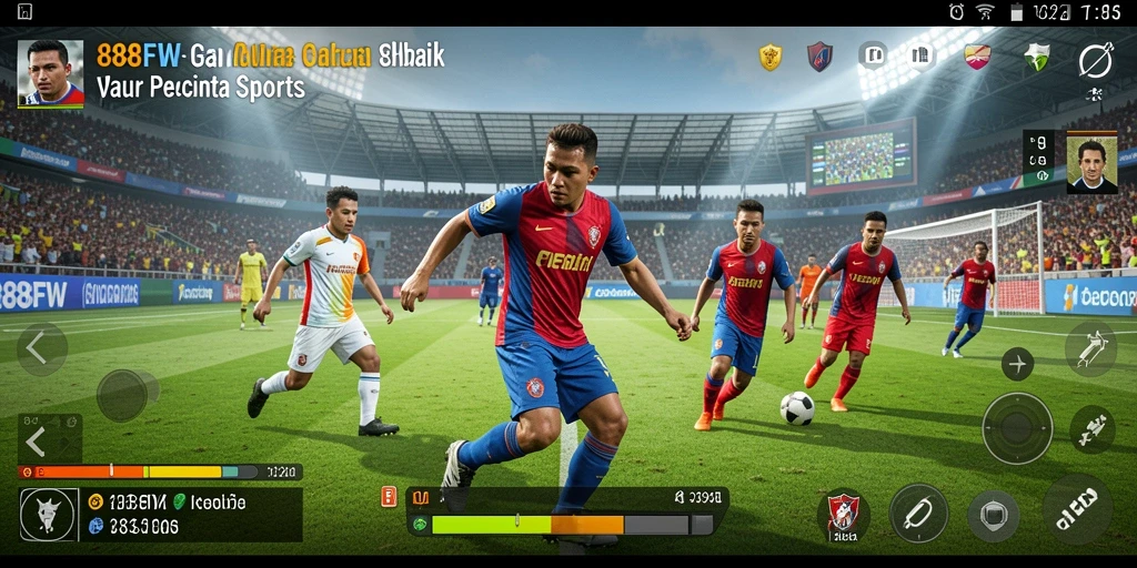 Screenshot dari gameplay 888FW yang menunjukkan pertandingan olahraga yang intens.
