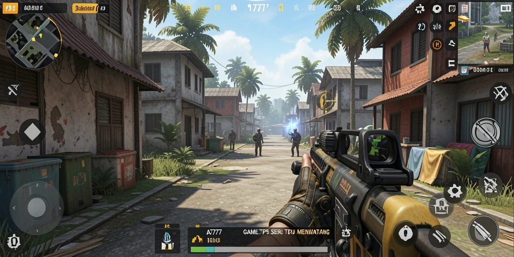 Tangkapan layar menunjukkan gameplay mendebarkan dari A7777.