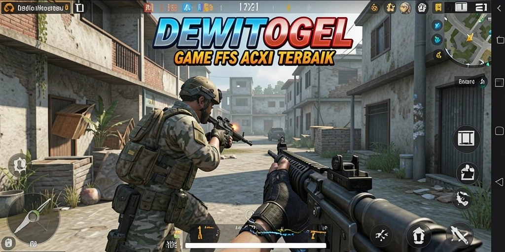 Tangkapan layar gameplay intens dari DEWITOGEL yang menampilkan aksi FPS.