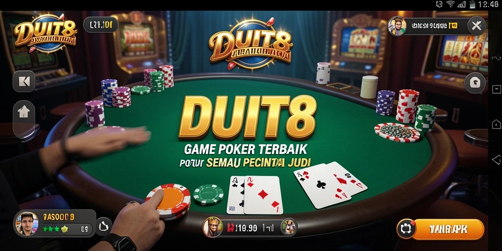 Screenshot gameplay poker seru di aplikasi DUIT8.