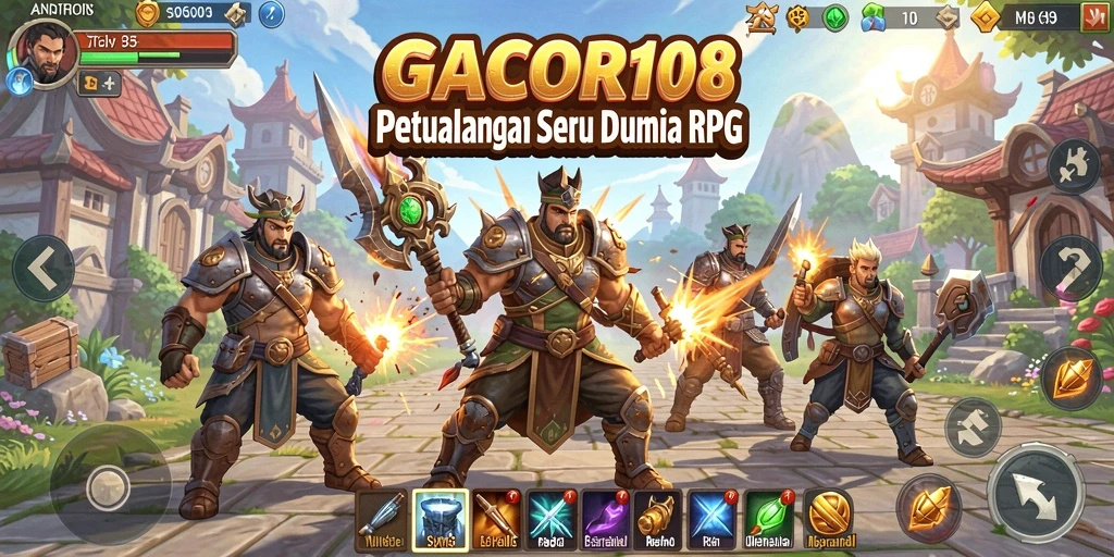 Tampilan menarik gameplay RPG di GACOR108 dengan karakter dan monster.