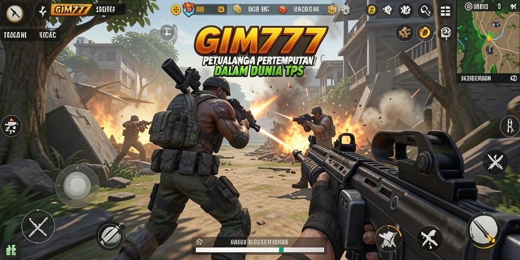 Screenshot GIM777 menampilkan aksi seru dalam pertempuran TPS.