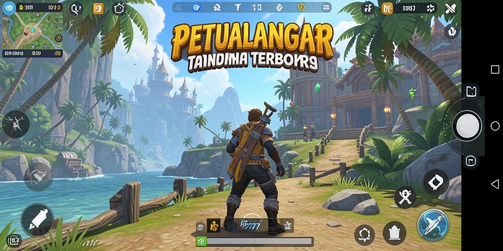 Gameplay HP777 yang menampilkan dunia terbuka yang indah dan dinamis.