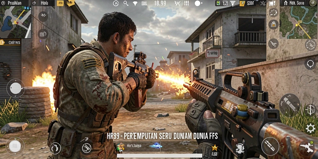 Gameplay seru dalam HR89 dengan aksi tembak-menembak yang intens.