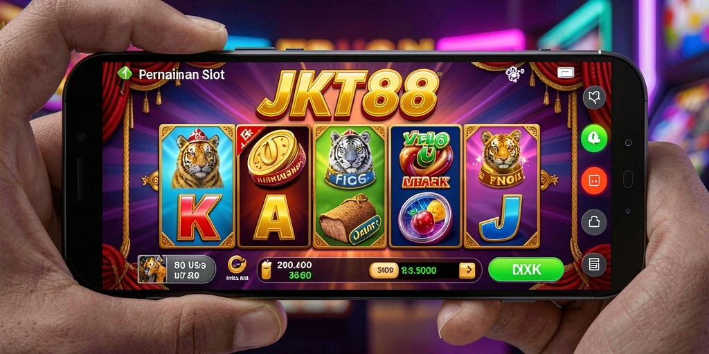 Tampilan gameplay menarik dari permainan Slot JKT88 dengan berbagai tema.