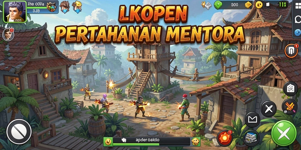 Tampilan menarik gameplay Tower Defense di LKOPEN.