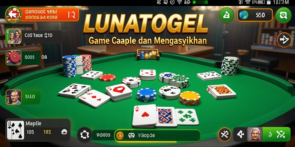 Screenshot gameplay LUNATOGEL yang menampilkan suasana seru bermain Gaple.