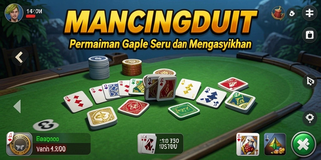 Tampilan gameplay seru MANCINGDUIT dalam permainan Gaple.