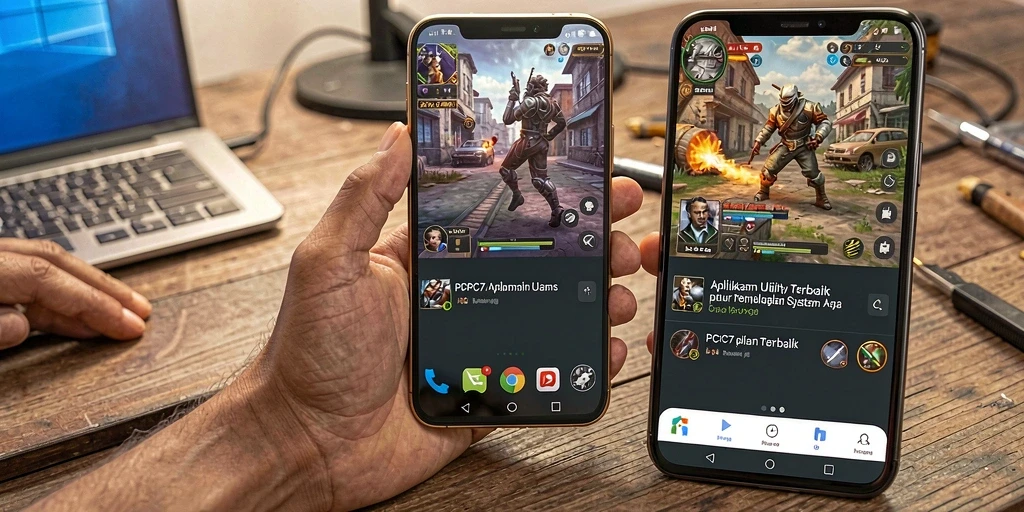 Screenshot utama PCPC7 menunjukkan tampilan antarmuka pengguna yang sederhana dan menarik.