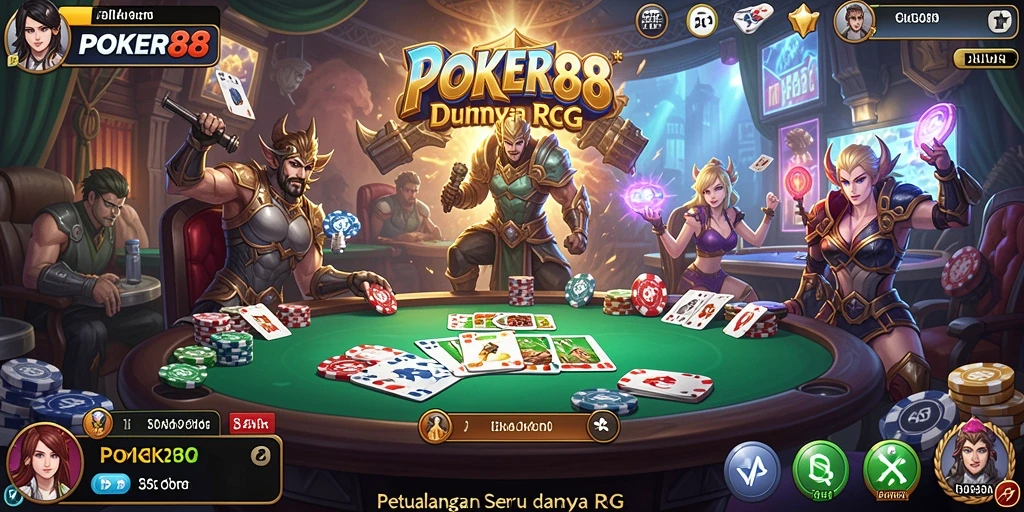 Screenshot menampilkan aksi pertarungan seru dalam POKER88.