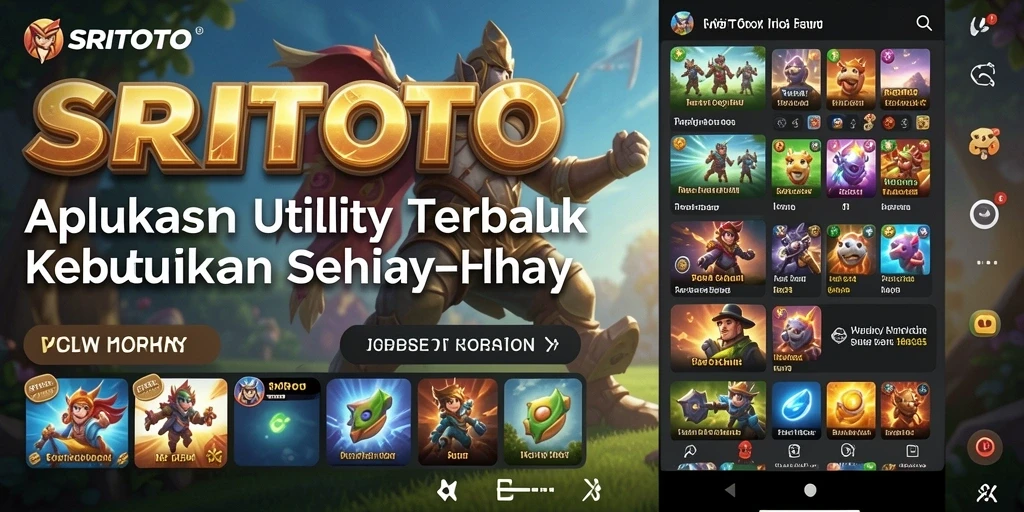 Screenshot utama SRITOTO menampilkan antarmuka aplikasi Utility yang intuitif.